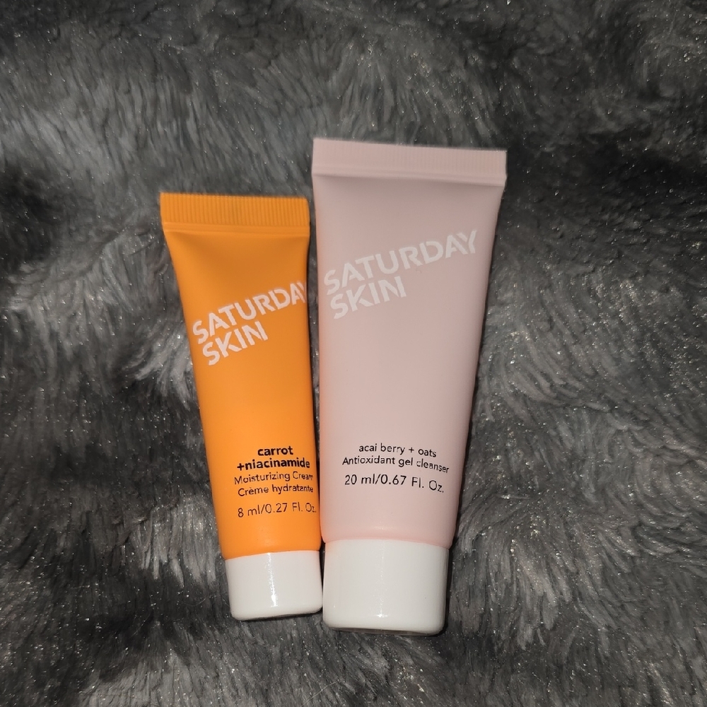 Saturday Skin Moisturizing Cream and Gel Cleanser Set - Orange and Pink